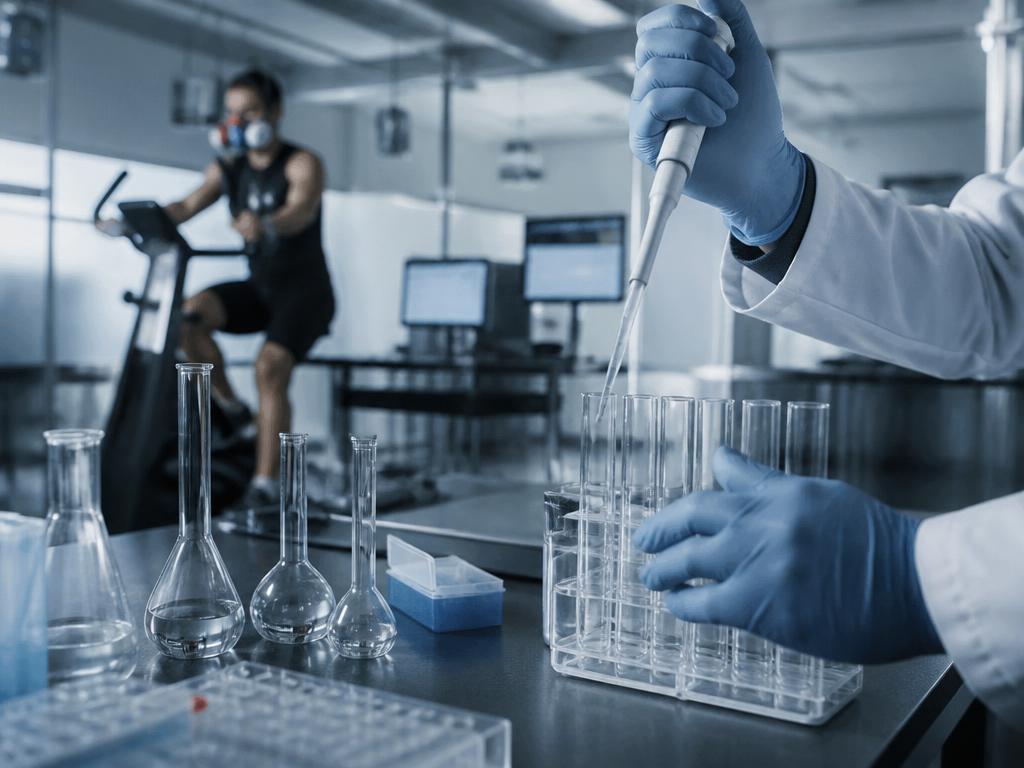 Laboratory bench during physiological testing work
